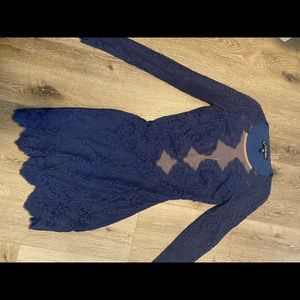 For Love and Lemons Blue Lace Sheer Dress Sz Xs